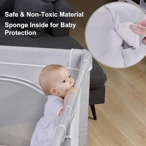 Baby Playpen, Playpen for Babies, Extra Large Play Yard for Infants Toddlers, Indoor Safety Kids Activity Center, Anti Fall Baby Fence with Window Gates(79x59x27 Inches, Grey) in Saudi Arabia