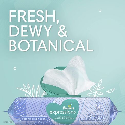 Pampers Baby Wipes Multi-Use Botanical Rain 1X Pop-Top Pack 56 Count in Saudi Arabia