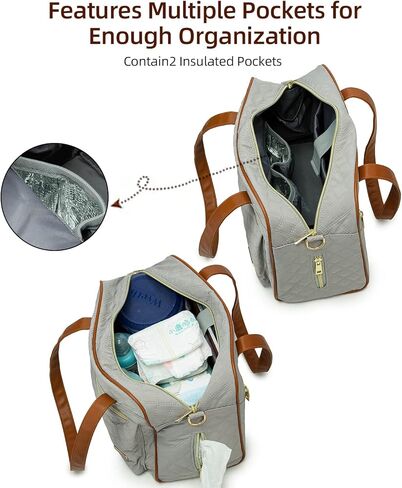 Rabjen Small Diaper Bag Tote, Mini Travel Multifunction Baby Bag with Insulated Pockets in Kuwait