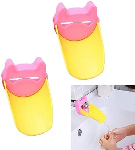 Set of 2 Bath Spout Cover Soft Flexible Silicone for Your Bathtub; Baby Safety,Faucet Extender (Pink) in Kuwait