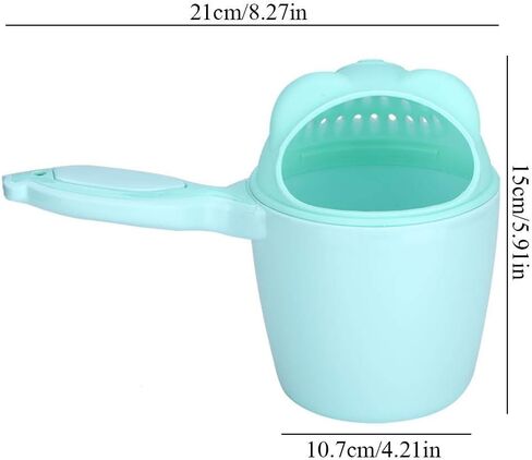 Baby Shampoo Rinse Cup Waterfall Spout Rinse Cup Sprinkler Bottle Cute Bear Shape Shower Water Scoop Head Washing Shampoo Rinse Cup Children's Products Bathroom Accessories(Green) in Saudi Arabia