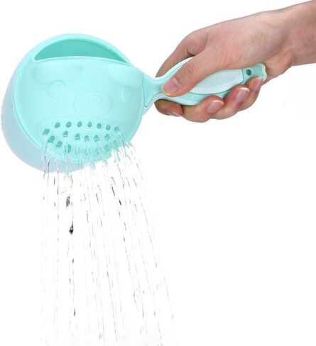 Baby Shampoo Rinse Cup Waterfall Spout Rinse Cup Sprinkler Bottle Cute Bear Shape Shower Water Scoop Head Washing Shampoo Rinse Cup Children's Products Bathroom Accessories(Green) in Saudi Arabia