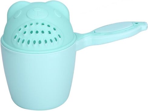 Baby Shampoo Rinse Cup Waterfall Spout Rinse Cup Sprinkler Bottle Cute Bear Shape Shower Water Scoop Head Washing Shampoo Rinse Cup Children's Products Bathroom Accessories(Green) in Saudi Arabia