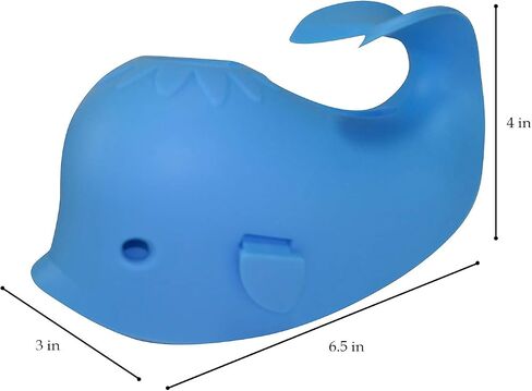 Aurelie Silicone Whale Tub Faucet Cover for Kids, Protective Baby Safety Products for the Bathtub Spout, Blue in Saudi Arabia