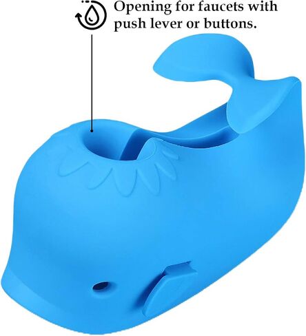 Aurelie Silicone Whale Tub Faucet Cover for Kids, Protective Baby Safety Products for the Bathtub Spout, Blue in Saudi Arabia