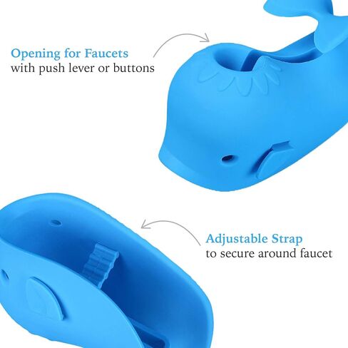 Aurelie Silicone Whale Tub Faucet Cover for Kids, Protective Baby Safety Products for the Bathtub Spout, Blue in Saudi Arabia