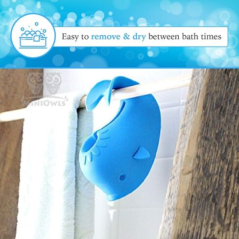 Aurelie Silicone Whale Tub Faucet Cover for Kids, Protective Baby Safety Products for the Bathtub Spout, Blue in Saudi Arabia
