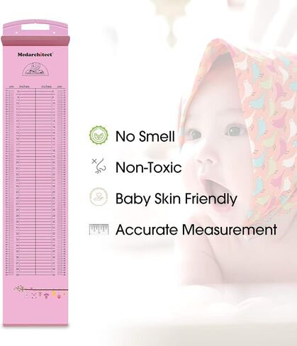 Medarchitect Baby Height Measuring Mat, Infantometer, 8-39 in, 20-99 cm | Easy Baby Length Measurement,Clear Dual-Scale Ruler,Fixed Headpiece & Sliding Foot Positioner in Saudi Arabia
