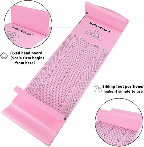 Medarchitect Baby Height Measuring Mat, Infantometer, 8-39 in, 20-99 cm | Easy Baby Length Measurement,Clear Dual-Scale Ruler,Fixed Headpiece & Sliding Foot Positioner in Saudi Arabia