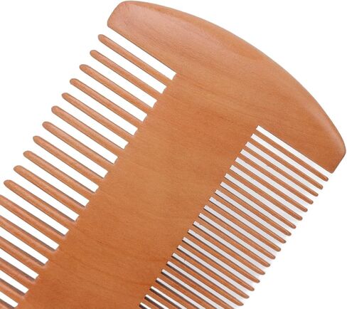 WALFRONT Wooden Baby Hair Brush and Comb Set Natural Soft Goat Bristle Brush Double Edged Comb for Baby Shower Newborn Hair Grooming Healthcare Kits in Saudi Arabia
