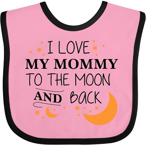 inktastic I Love My Mommy To the Moon and Back Baby Bib in Saudi Arabia