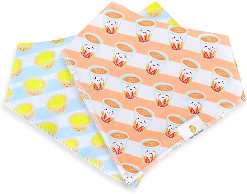 The Wee Bean Organic Cotton Bandana Bibs 2pcs Set, Baby Bandana Drool Bibs for Boys Girls Unisex, Teething and Drooling in Saudi Arabia