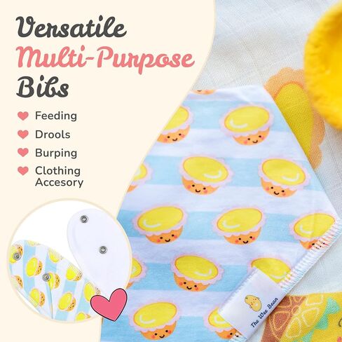The Wee Bean Organic Cotton Bandana Bibs 2pcs Set, Baby Bandana Drool Bibs for Boys Girls Unisex, Teething and Drooling in Saudi Arabia