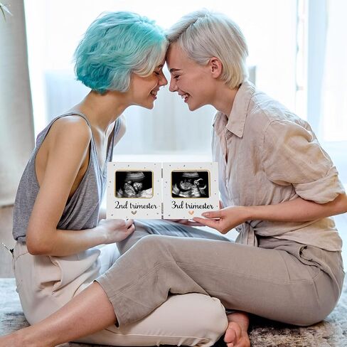 Amyhill Triple Ultrasound Picture Frames, Baby Sonogram Photo Frame Pregnancy Ultrasound Keepsake Frame, Gift for Expecting Parents, Baby Shower Baby Nursery Decor, White in Saudi Arabia