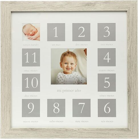 Kate & Milo Five Year Baby Memory Book in Spanish, Gray Chevron | Guided Baby Memory Book, First 5 Years Milestone Journal, Photo Album Pages, Baby Gift in Saudi Arabia