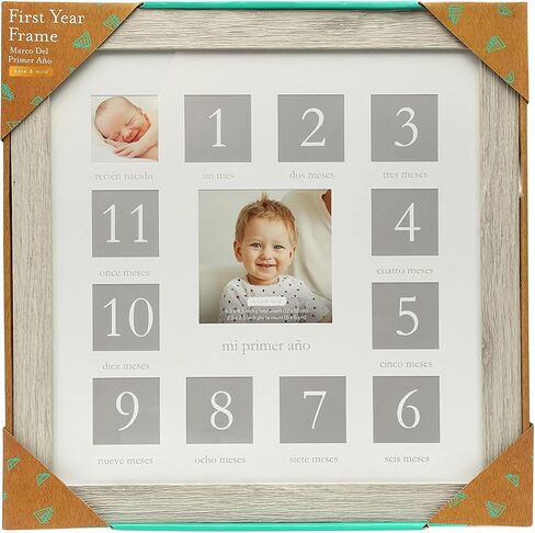 Kate & Milo Five Year Baby Memory Book in Spanish, Gray Chevron | Guided Baby Memory Book, First 5 Years Milestone Journal, Photo Album Pages, Baby Gift in Saudi Arabia
