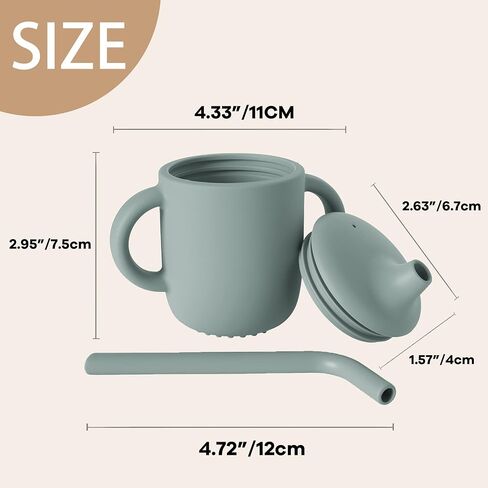 Silicone Sippy Cups for Baby 6 Months, Sippy Cup with Straw for Baby 6-12 Months, Toddler Training Sippy Cups 1-3 Years, No Spill Straw Cup for Baby Toddler Infant, 6oz/180ml (Blue) in Saudi Arabia