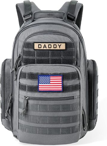 SHARKMOUTH Military Diaper Bag for Men: 100% Confident Carry for Dads | Tactical Masculine Style Dads Proud to Carry - Built Tough for Daily Parenting/Travel/Outdoor Adventures (Black) in Saudi Arabia