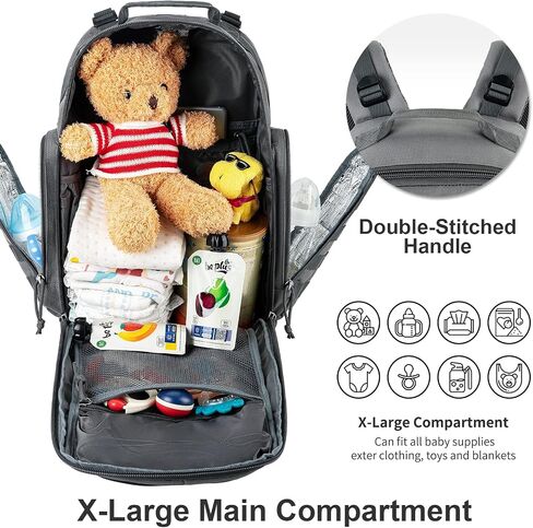 SHARKMOUTH Military Diaper Bag for Men: 100% Confident Carry for Dads | Tactical Masculine Style Dads Proud to Carry - Built Tough for Daily Parenting/Travel/Outdoor Adventures (Black) in Saudi Arabia