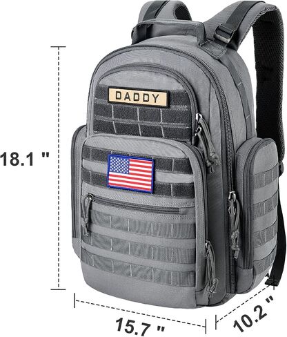 SHARKMOUTH Military Diaper Bag for Men: 100% Confident Carry for Dads | Tactical Masculine Style Dads Proud to Carry - Built Tough for Daily Parenting/Travel/Outdoor Adventures (Black) in Saudi Arabia