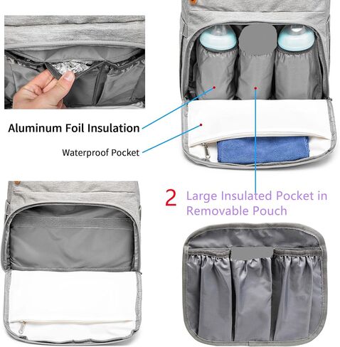 Rabjen Diaper Bag Backpack, Transformable Baby Bag, Spacious Enough for Twins' Stuff, Multifunction Back Pack in Kuwait