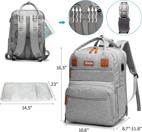 Rabjen Diaper Bag Backpack, Transformable Baby Bag, Spacious Enough for Twins' Stuff, Multifunction Back Pack in Kuwait