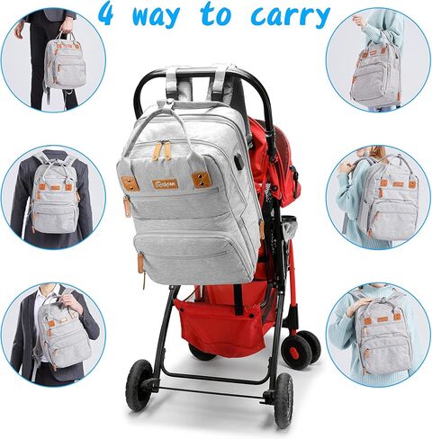 Rabjen Diaper Bag Backpack, Transformable Baby Bag, Spacious Enough for Twins' Stuff, Multifunction Back Pack in Kuwait