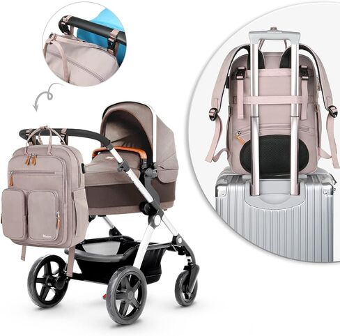 Mancro Diaper Bag Backpack, Baby Bags for Mom and Dad Maternity Diaper Bag for Girls, Large Capacity Waterproof Bag with USB Charging Port, Insulated Pockets, Stroller Straps, Grey in Saudi Arabia