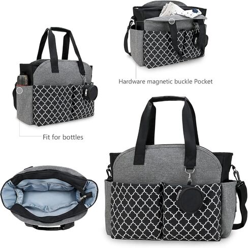 Lmbabter Diaper Bag Tote with Changing Station Upgrade Multi-Function Baby Bag with Adjustable Shoulder Strap in Saudi Arabia