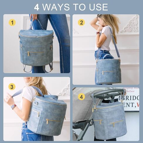 miss fong Diaper Bag Backpack Baby Diaper Bag, Large Leather Diaper Backpack with 16 Pockets Travel Diaper Bag with Diaper Changing Pad, Pañaleras Para Bebe for Moms(Convertible, Peanut) in Saudi Arabia
