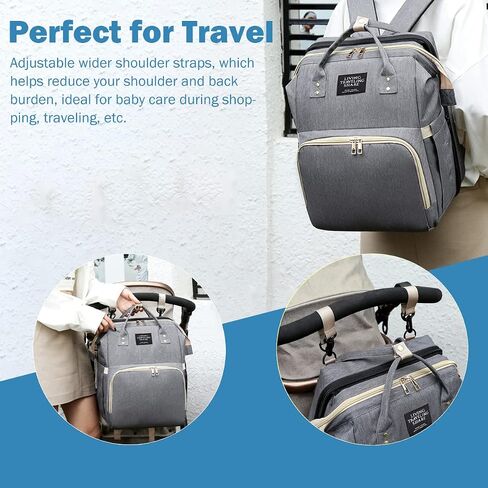 Diaper Bag Backpack with Changing Station, Nappy Baby Bags with Portable Changing Pad, 900D Waterproof Multi-Function Travel Portable Mommy Bag, Black in Saudi Arabia