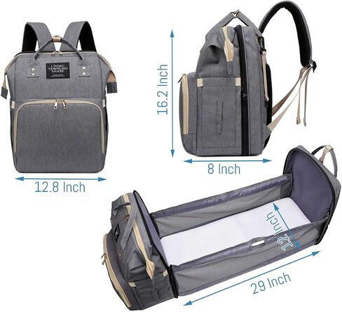 Diaper Bag Backpack with Changing Station, Nappy Baby Bags with Portable Changing Pad, 900D Waterproof Multi-Function Travel Portable Mommy Bag, Black in Saudi Arabia
