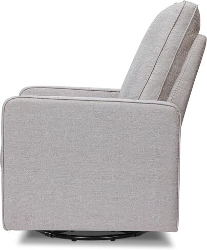 DaVinci Casey Pillowback Swivel Glider in Misty Gray, Greenguard Gold Certified in Kuwait