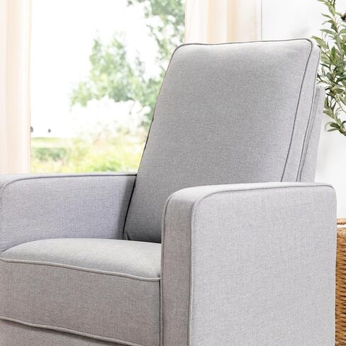 DaVinci Casey Pillowback Swivel Glider in Misty Gray, Greenguard Gold Certified in Kuwait