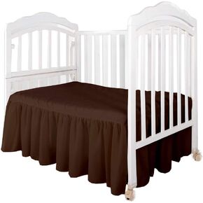 Taupe Crib Bed Skirt, Perfect for Nursery Crib for Boys & Girls with a 14" Drop and Size 28"x 52" in Saudi Arabia