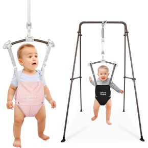 Infant Master Baby Jumper, Pink Doorway Jumper and New Version with Stand in Black, Ideal for New Born in Kuwait