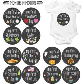 ملصق مطبوع عليه My First Holiday Baby Stickers Milestone Christmas، عيد ميلاد، عيد الهالوين، عيد الفصح، عيد الشكر للأطفال in Kuwait