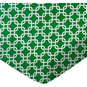 SheetWorld 100% Cotton Percale Extra Deep Fitted Portable Mini Crib Sheet 24 x 38 x 5.5, Green Links, Made in USA in Kuwait