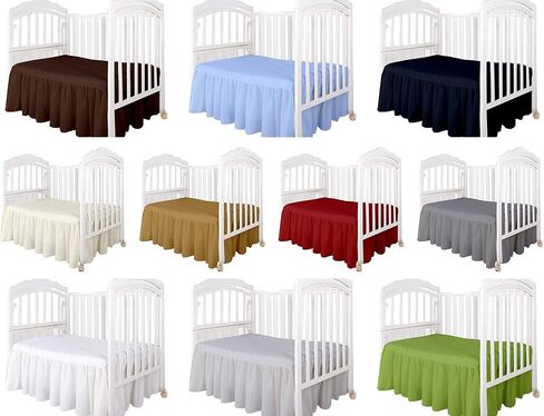 Taupe Crib Bed Skirt, Perfect for Nursery Crib for Boys & Girls with a 14" Drop and Size 28"x 52" in Saudi Arabia