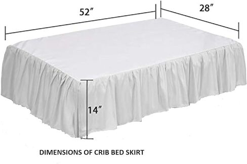 Taupe Crib Bed Skirt, Perfect for Nursery Crib for Boys & Girls with a 14" Drop and Size 28"x 52" in Saudi Arabia