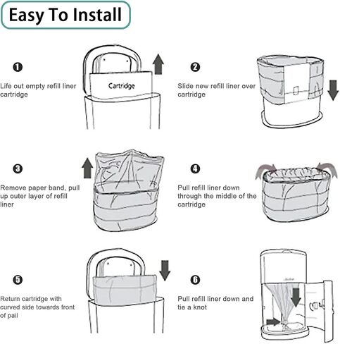 6 Pack of Diaper Disposal Liners Compatible with Janibell Brand Akord, 280 Slim Model Adult Refills, Continuous Liner System Eliminates Waste in Saudi Arabia
