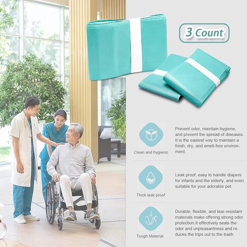 6 Pack of Diaper Disposal Liners Compatible with Janibell Brand Akord, 280 Slim Model Adult Refills, Continuous Liner System Eliminates Waste in Saudi Arabia
