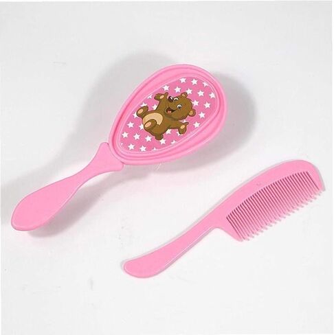 Baby Hair Brush and Comb Set Grooming Kit Soft Hair Bristles Massage Hair Brush for Newborns Toddlers 2Pcs Random Color Durable and Deft in Kuwait