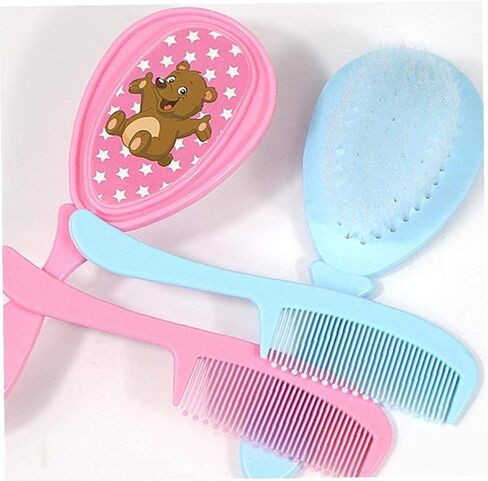 Baby Hair Brush and Comb Set Grooming Kit Soft Hair Bristles Massage Hair Brush for Newborns Toddlers 2Pcs Random Color Durable and Deft in Kuwait