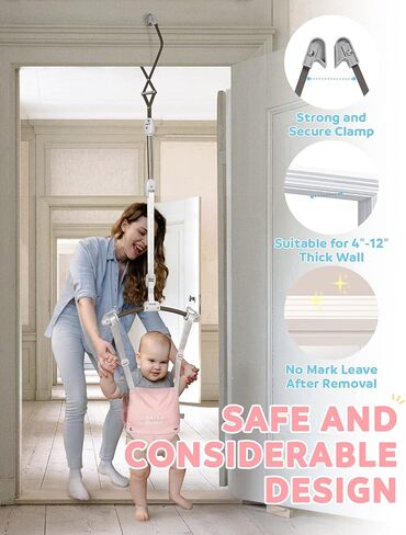 Infant Master Baby Jumper, Pink Doorway Jumper and New Version with Stand in Black, Ideal for New Born in Kuwait