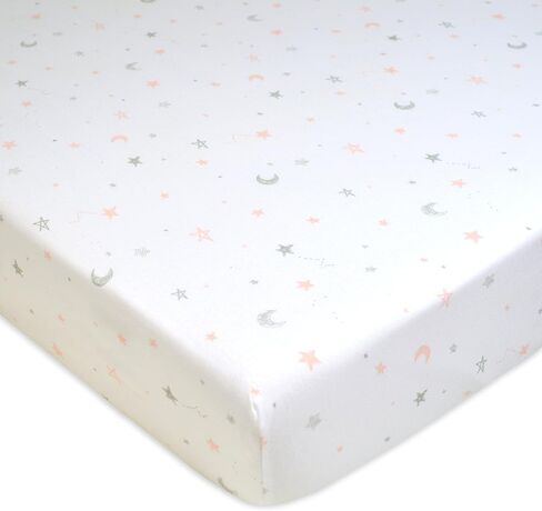 American Baby Company 3 Pack Fitted Crib Sheets 52x28",Blue Star/Blue/White | 100% Natural Cotton Crib and Toddler Bed Sheets, Soft, Breathable & Hypoallergenic, Gentle on Skin, Neutral for Boys & Girls in Saudi Arabia