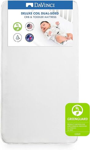 DaVinci Deluxe Coil Dual-sided Crib & Toddler Mattress, Extra firm, Waterproof, Greenguard Gold Certified in Saudi Arabia