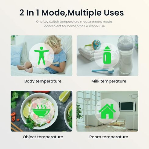 Thermometer for Kids, Non-Contact Thermometer for Adults, 2 in 1 Mode Digital Thermometer for Home Use, Fast Reading & Silent Mode, FSA/HSA Eligible, White in Saudi Arabia