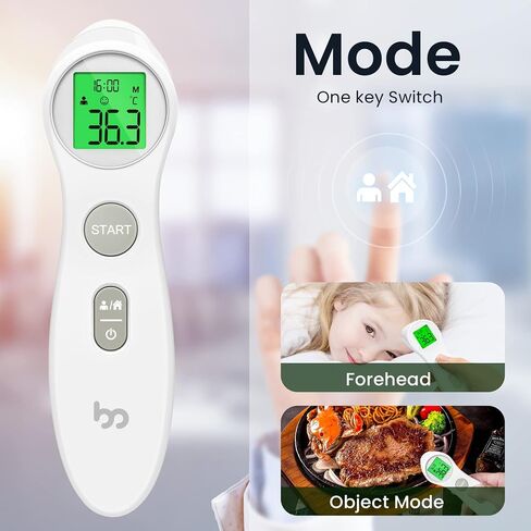 Thermometer for Kids, Non-Contact Thermometer for Adults, 2 in 1 Mode Digital Thermometer for Home Use, Fast Reading & Silent Mode, FSA/HSA Eligible, White in Saudi Arabia