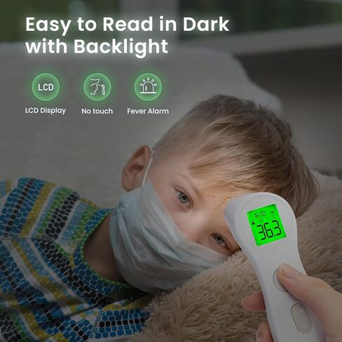 Thermometer for Kids, Non-Contact Thermometer for Adults, 2 in 1 Mode Digital Thermometer for Home Use, Fast Reading & Silent Mode, FSA/HSA Eligible, White in Saudi Arabia